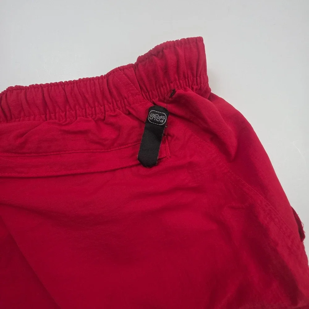 Polo Sport Ralph Lauren Swim Trunks Mens Medium Red Vintage Nylon Cargo Shorts